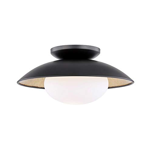 Mitzi H368601M-BLK/GL Cadence One Light Semi Flush Mount, Black Lustro/Gold Leaf Combo Alternate Image.jpg