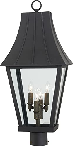 Minka-Lavery 72786-66G Chateau Grande Four Light Outdoor Post Mount, Coal W/Gold Alternate Image.jpg