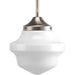 Progress P5196-09 School House Pendant Collection One-Light Brushed Nickel White Opal Glass Coastal Mini-Pendant Light Alternate Image.jpg