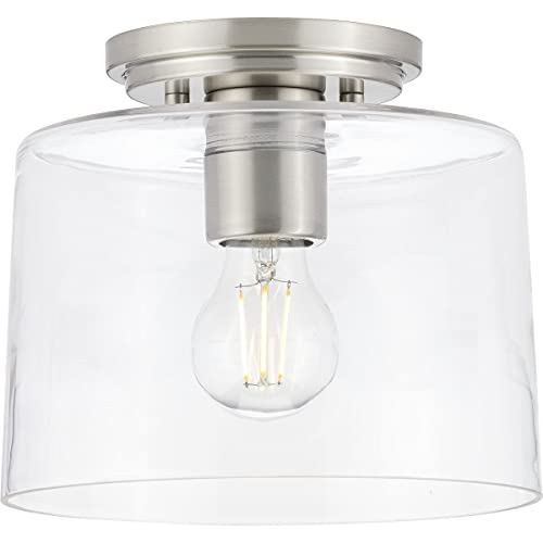 Progress P350213-009 Adley Collection  One-Light Brushed Nickel Clear Glass New Traditional Flush Mount Light Alternate Image.jpg