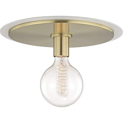 Mitzi H137501L-AGB/WH Milo One Light Flush Mount, Aged Brass/Soft Off White Alternate Image.jpg