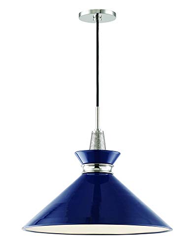 Mitzi H251701L-PN/NVY Kiki One Light Pendant, Polished Nickel/Navy Alternate Image.jpg