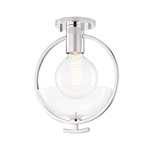 Mitzi H387601-PN Ringo One Light Semi Flush Mount, Polished Nickel Alternate Image.jpg