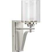Progress P300120-009 Kene Collection One-Light Brushed Nickel Clear Glass Craftsman Bath Vanity Light Alternate Image.jpg