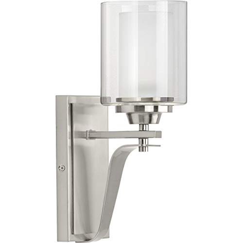 Progress P300120-009 Kene Collection One-Light Brushed Nickel Clear Glass Craftsman Bath Vanity Light Alternate Image.jpg