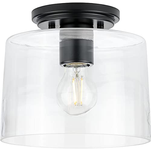 Progress P350213-31M Adley Collection  One-Light Matte Black Clear Glass New Traditional Flush Mount Light Alternate Image.jpg