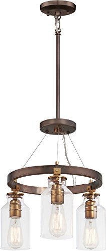 Minka-Lavery 4553-588 Morrow Three Light Semi Flush (Convertible To Pendant), Harvard Court Bronze W/Gold Hi Alternate Image 4.jpg