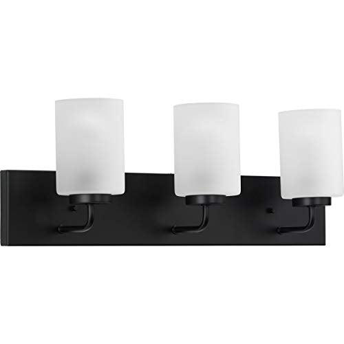 Progress P300329-031 Merry Collection Three-Light Matte Black and Etched Glass Transitional Style Bath Vanity Wall Light Alternate Image.jpg