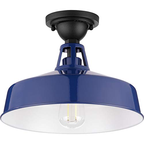 Progress P550070-091 Cedar Springs Collection Navy One-Light Semi-Flush Mount Alternate Image.jpg
