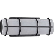Progress P300331-031-30 Grid LED Collection 14-inch Matte Black and White Linen Acrylic Modern Style Bath Vanity Wall Light Alternate Image.jpg