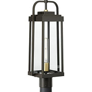 Progress P540090-020 Walcott Collection  One-Light  Antique Bronze with Brasstone Accents Clear Glass Transitional Outdoor Post Light Alternate Image.jpg