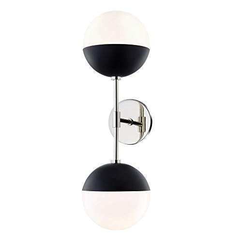 Mitzi H344102A-PN/BK Renee Two Light Wall Sconce, Polished Nickel/Black Alternate Image.jpg