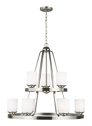 Generation Lighting 3130709-962 Kemal Nine Light Chandelier, Brushed Nickel Alternate Image.jpg