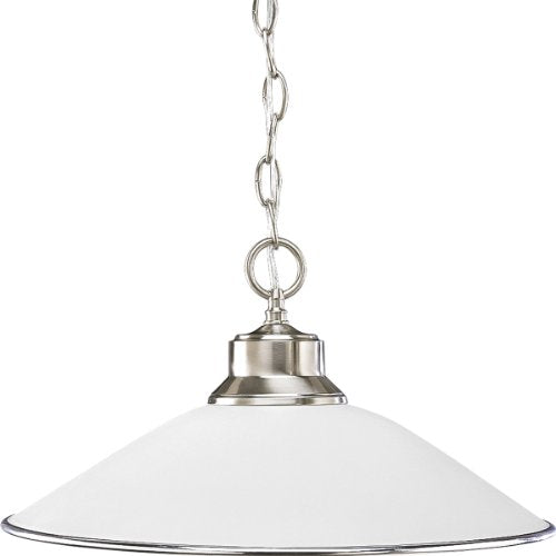 Progress P5013-09 Opal Glass One-Light Brushed Nickel Traditional Pendant Light Alternate Image.jpg