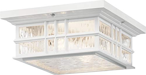 Kichler 49834WH Beacon Square Two Light Outdoor Flush Mount, White Alternate Image.jpg