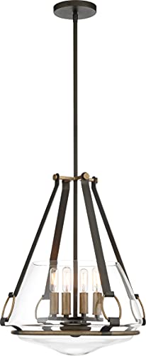 Minka-Lavery 3904-107 Eden Valley Four Light Pendant/Semi Flush Mount, Smoked Iron W/Aged Gold Alternate Image 2.jpg