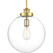 Progress P5328-137 Penn Collection One-Light Natural Brass Clear Glass Farmhouse Pendant Light Alternate Image.jpg