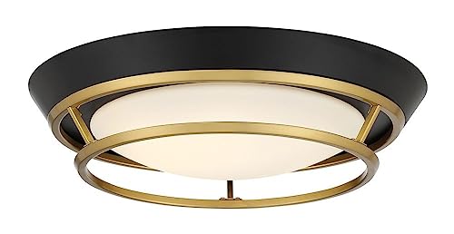 George Kovacs P5371-689-L Beam Me Up LED Flush Mount, Coal And Satin Brass Alternate Image.jpg