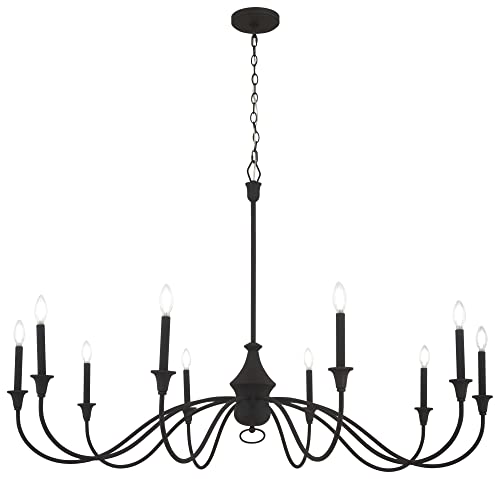 Minka-Lavery 6259-076 Halifax County Ten Light Chandelier, Textured Black Alternate Image.jpg