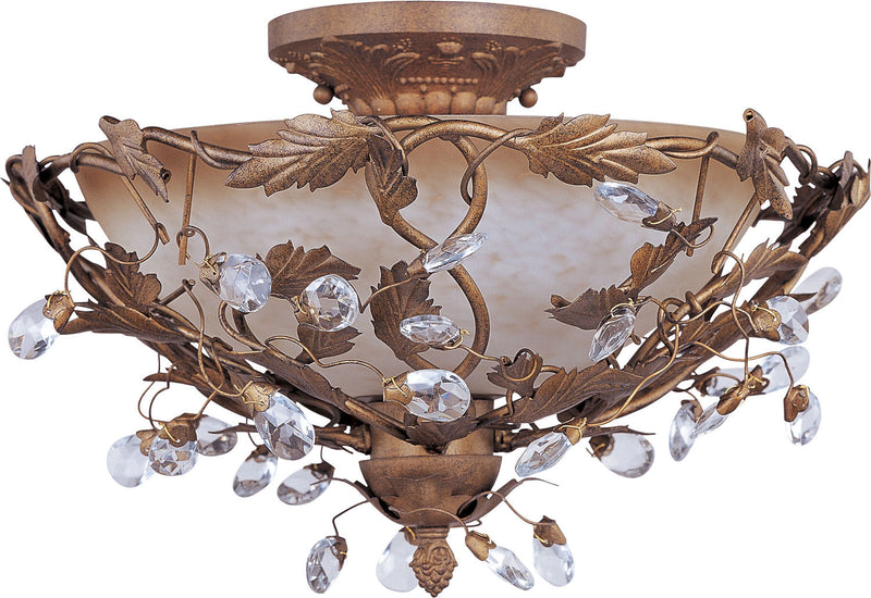 Maxim 2859EG Elegante Three Light Semi-Flush Mount, Etruscan Gold Main Image.jpg