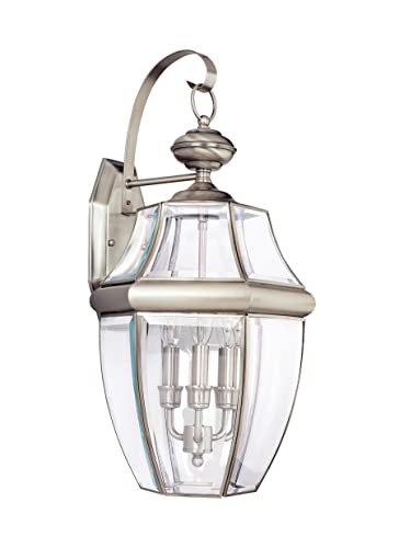 Generation Lighting 8040EN-965 Lancaster Three Light Outdoor Wall Lantern, Antique Brushed Nickel Alternate Image.jpg