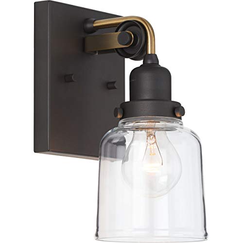 Progress P300226-143 Rushton Collection One-Light Graphite Clear Glass Farmhouse Bath Vanity Light Alternate Image.jpg