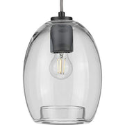 Progress P500159-143 Caisson Collection One-Light Graphite Clear Glass Global Pendant Light Alternate Image.jpg