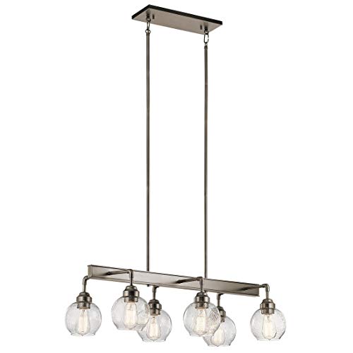 Kichler 43994AP Niles Six Light Linear Chandelier, Antique Pewter Alternate Image.jpg