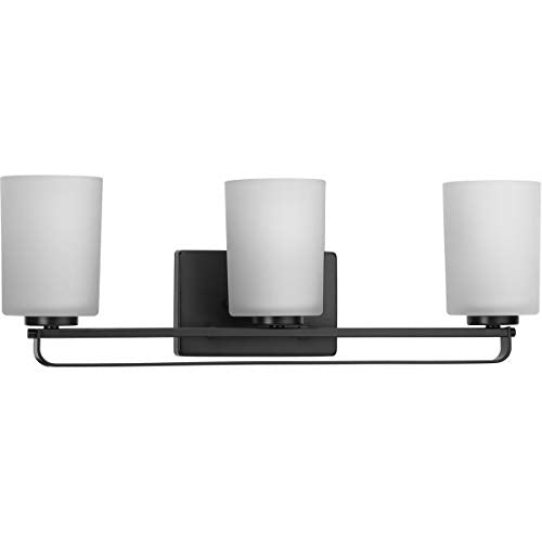 Progress P300343-31M League Collection Three-Light Matte Black and Etched Glass Modern Farmhouse Bath Vanity Light Alternate Image.jpg