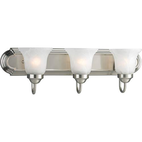 Progress P3053-09 Three-Light Brushed Nickel Alabaster Glass Traditional Bath Vanity Light Alternate Image.jpg