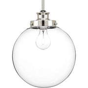 Progress P5070-104 Penn Collection One-Light Polished Nickel Clear Glass Farmhouse Pendant Light Alternate Image.jpg