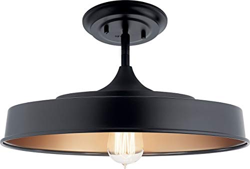 Kichler 52098BK Elias One Light Semi Flush Mount, Black Alternate Image.jpg