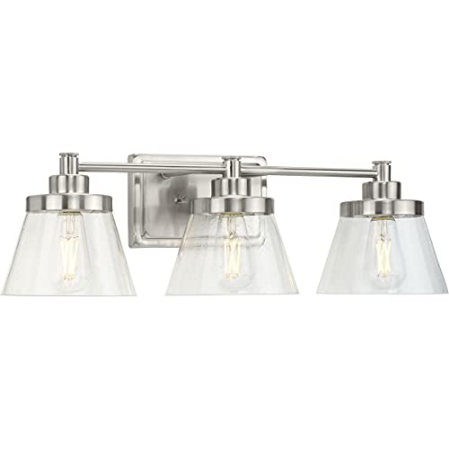 Progress P300350-009 Hinton Collection Three-Light Brushed Nickel Clear Seeded Glass Farmhouse Bath Vanity Light Alternate Image.jpg