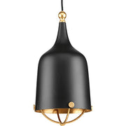 Progress P500033-031 Era Collection One-Light Matte Black and Gold Global Pendant Light Alternate Image.jpg