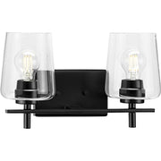 Progress P300361-31M Calais Collection Two-Light New Traditional Matte Black Clear Glass Bath Vanity Light Alternate Image.jpg
