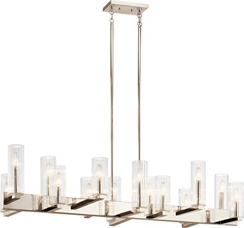 Kichler 44317PN Cleara 14 Light Linear Chandelier, Polished Nickel Alternate Image.jpg