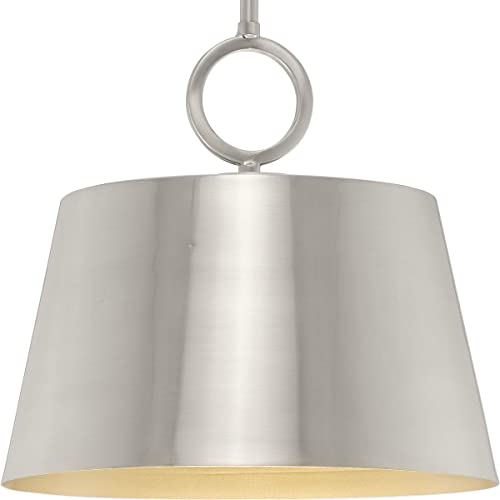 Progress P500367-009 Parkhurst Collection One-Light New Traditional Brushed Nickel Metal Pendant Light Alternate Image.jpg