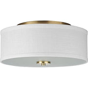 Progress P350130-012 Inspire Collection Two-Light Satin Brass Summer Linen Shade New Traditional Flush Mount Light Alternate Image.jpg