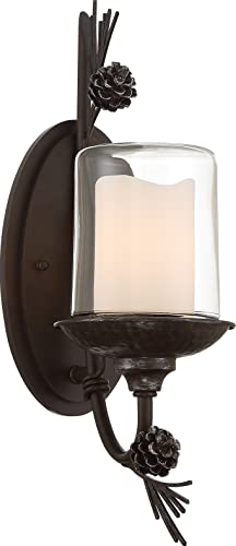 Minka-Lavery 2751-694 Ponderosa Ridge One Light Wall Sconce, Weathered Spruce w/ Silver Alternate Image.jpg