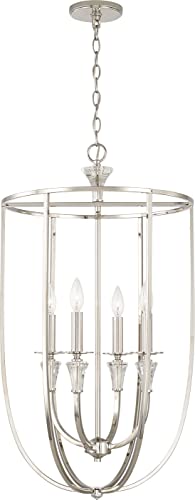 Capital Lighting 541841PN Laurent Four Light Foyer Pendant, Polished Nickel Alternate Image 4.jpg