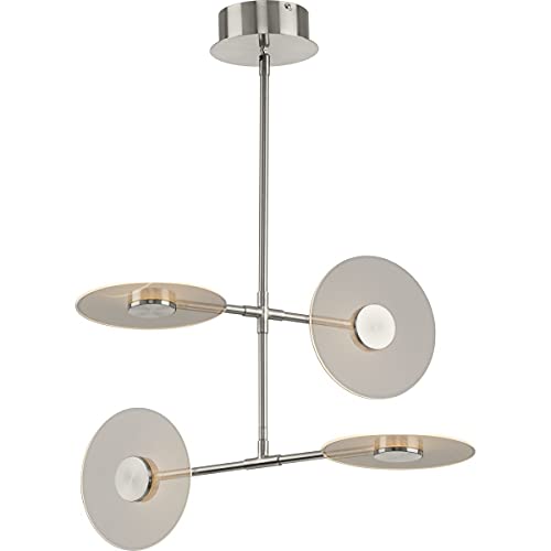 Progress P400255-009-30 Spoke LED Collection Four-Light Brushed Nickel Modern Style Hanging Chandelier Light Alternate Image.jpg