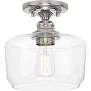 Progress P350214-009 Aiken Collection  One-Light Brushed Nickel Clear Glass Farmhouse Flush Mount Light Alternate Image.jpg