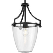 Progress P500360-31M Parkhurst Collection One-Light New Traditional Matte Black Clear Glass Mini-Pendant Light Alternate Image.jpg