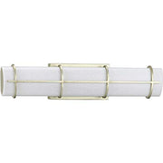 Progress P300332-134-30 Grid LED Collection 22-inch Silver Ridge and White Linen Acrylic Modern Style Bath Vanity Wall Light Alternate Image.jpg