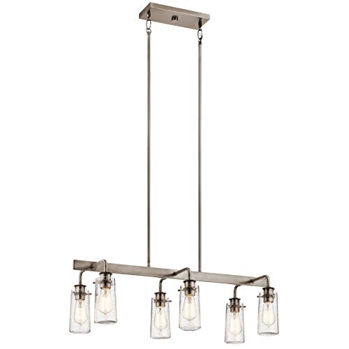 Kichler 43059CLP Braelyn Six Light Linear Chandelier, Classic Pewter Alternate Image.jpg