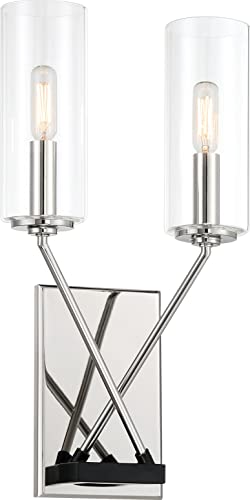 Minka-Lavery 2492-572 Highland Crossing Two Light Wall Sconce, Coal w/Polished Nickel Highlights Alternate Image.jpg