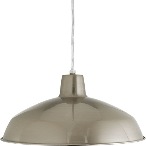 Progress P5094-0930K9 Metal Shade LED Collection Brushed Nickel Spun Metal Shade Farmhouse Pendant Light Alternate Image.jpg