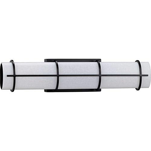 Progress P300332-031-30 Grid LED Collection 22-inch Black and White Linen Acrylic Modern Style Bath Vanity Wall Light Alternate Image.jpg