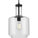 Progress P500230-031 Latrobe Collection One-Light Matte Black Clear Glass Coastal Pendant Light Alternate Image.jpg