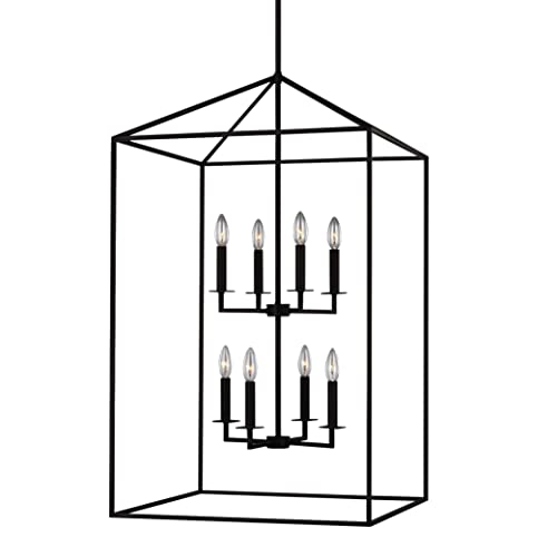 Generation Lighting 5315008EN-112 Perryton Eight Light Hall / Foyer, Midnight Black Alternate Image.jpg